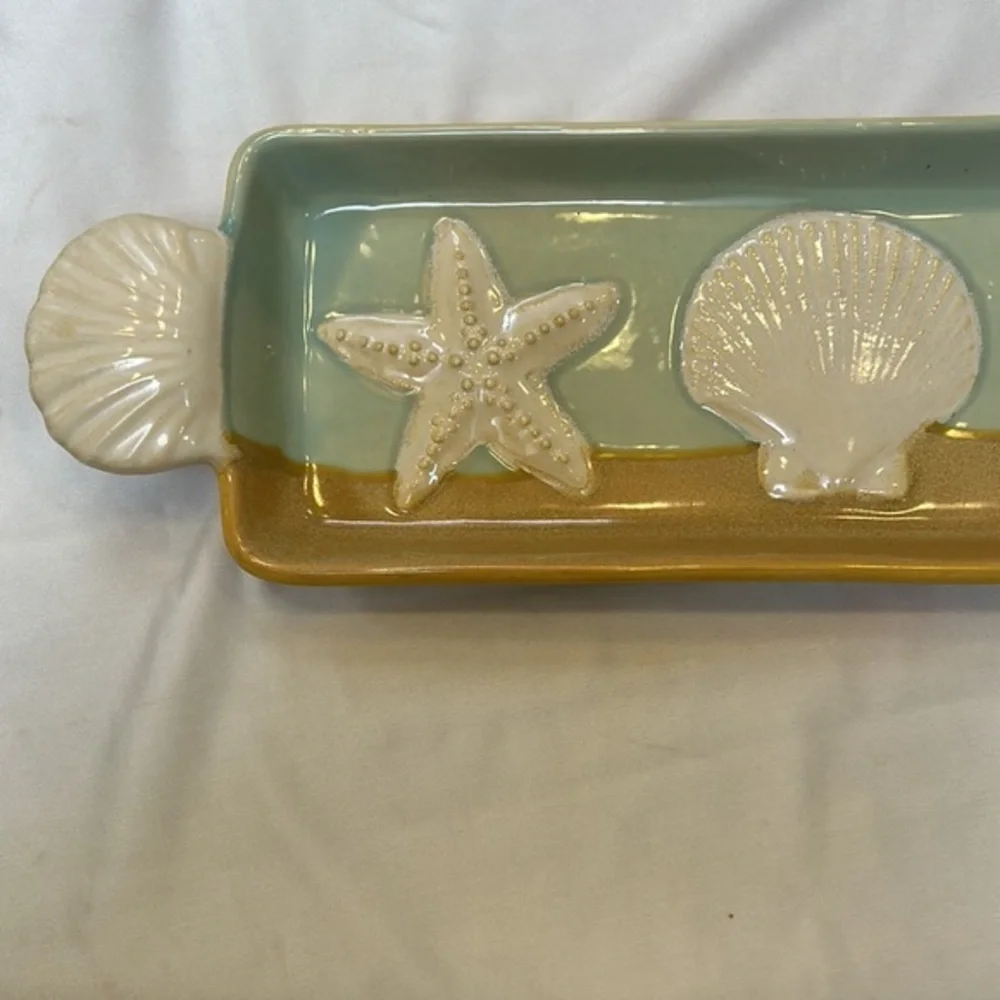 Shoreline Collection Home Studio Ceramic Rectangle Serving Dish